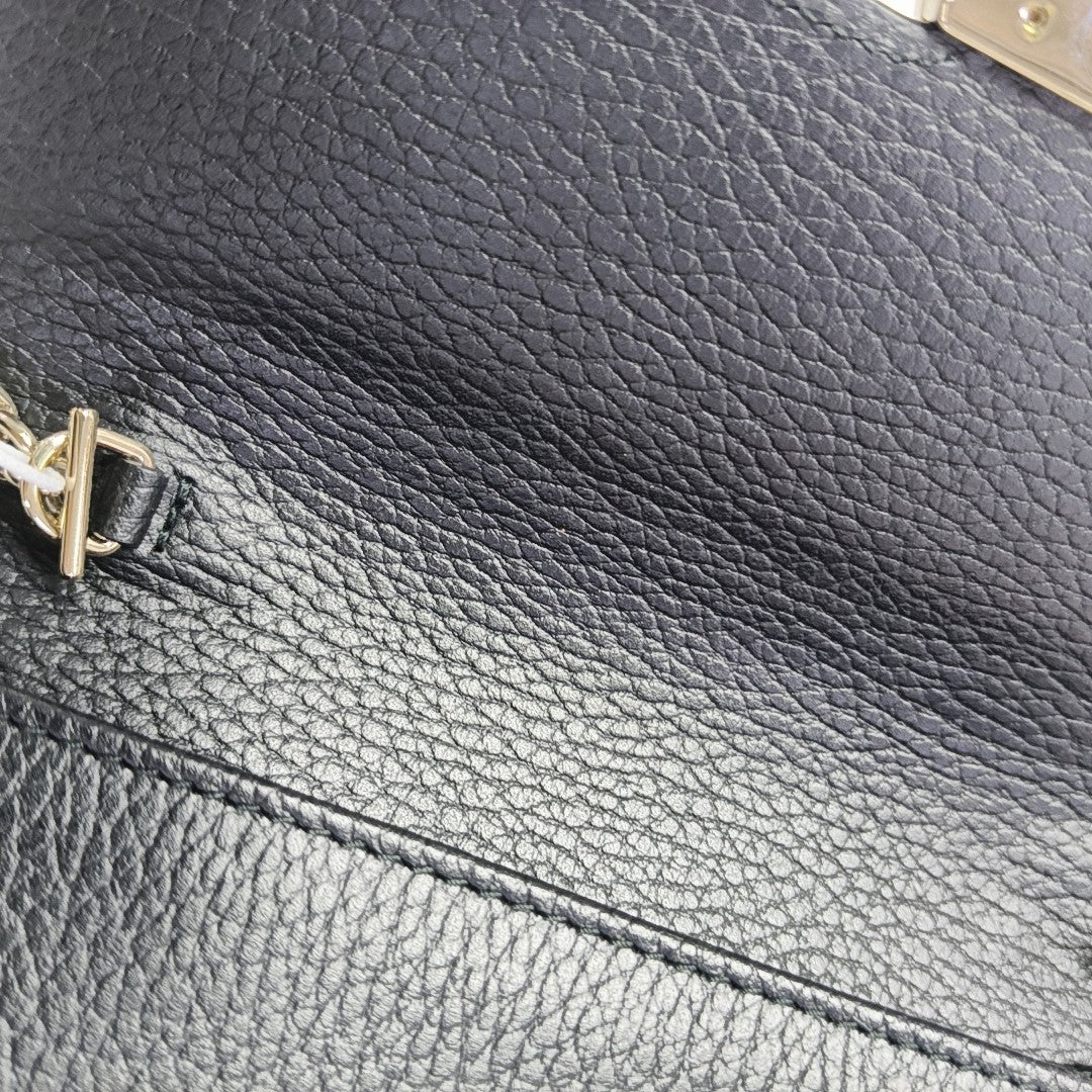 Interlocking G Small Calfskin Black