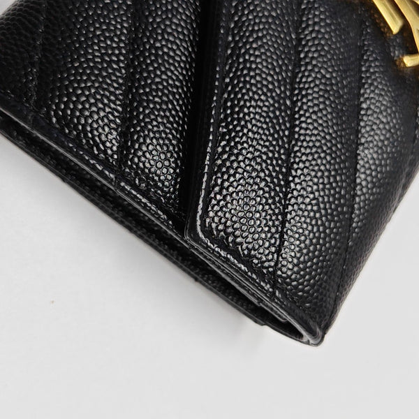 MONOGRAM Chevron Calfskin Black Wallet