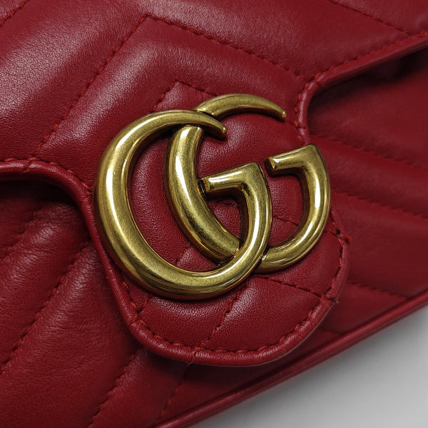 GG Marmont Mini Quilted Calfskin Red