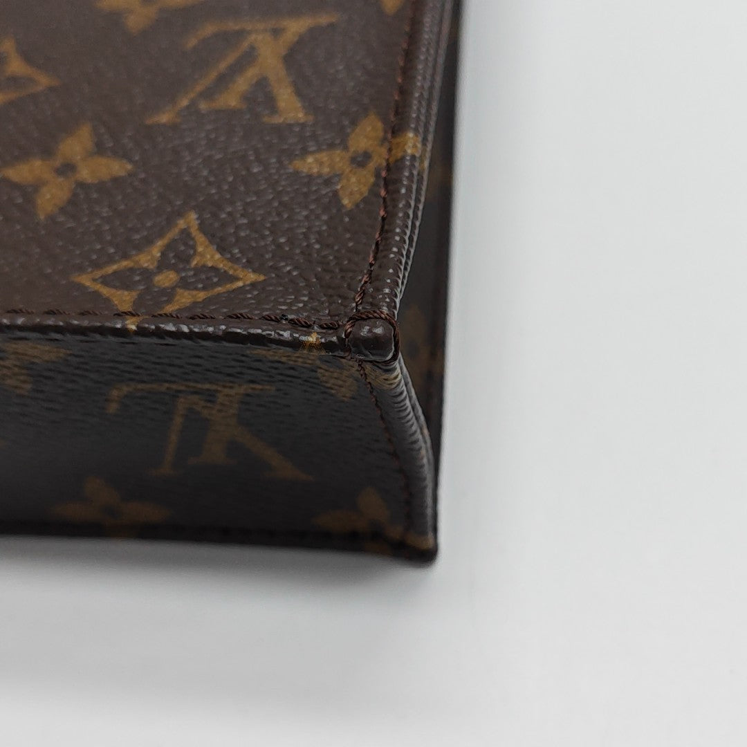 SAC PLAT Mini Monogram Coated Canvas Brown