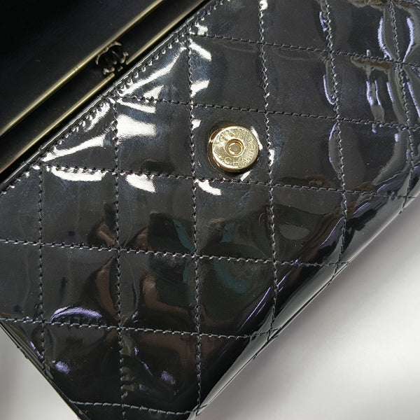 Quilted Patent Leather Black