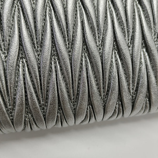 Miu Confidential Quilted Lambskin Silver