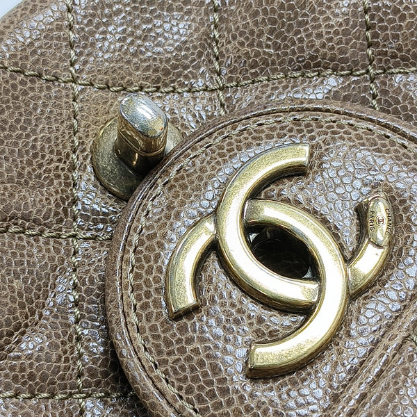 Quilted Calfskin Shoulder Bag Brown
