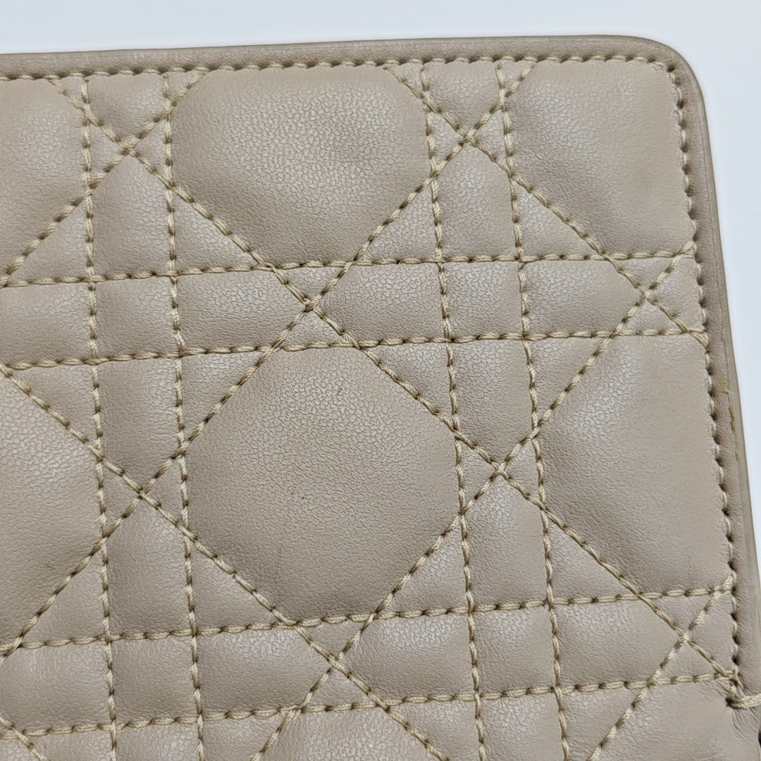Authenticated pre-owned  Lady Dior Milly Mini Cannage Lambskin Beige - Shoulder Bag at Looply