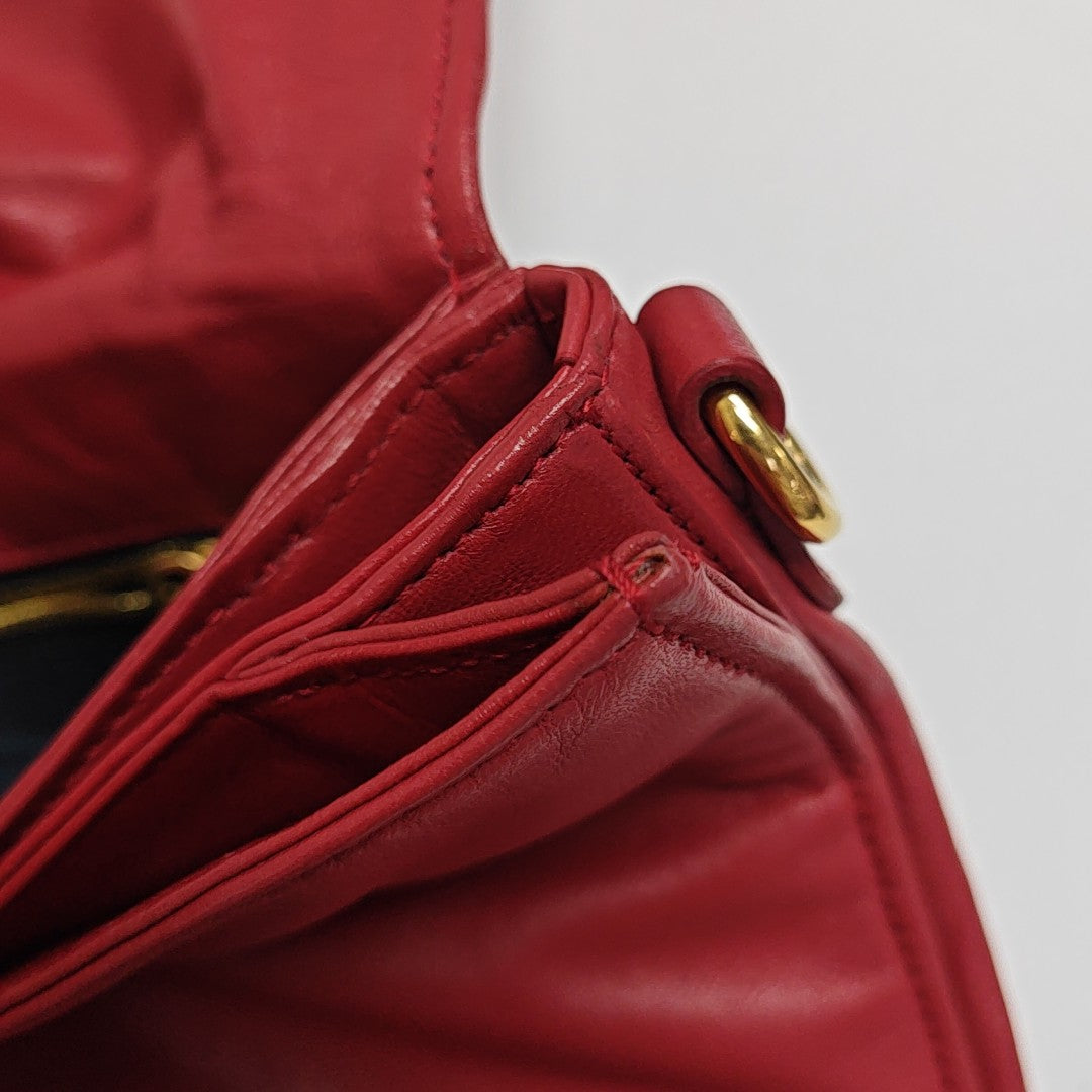 Lambskin Clutch Red