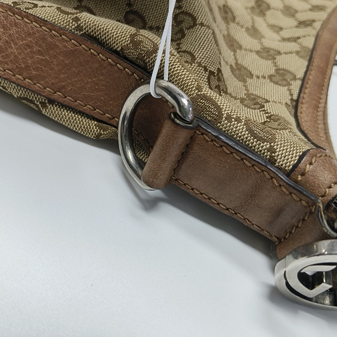 Monogram Canvas Shoulder Bag Beige