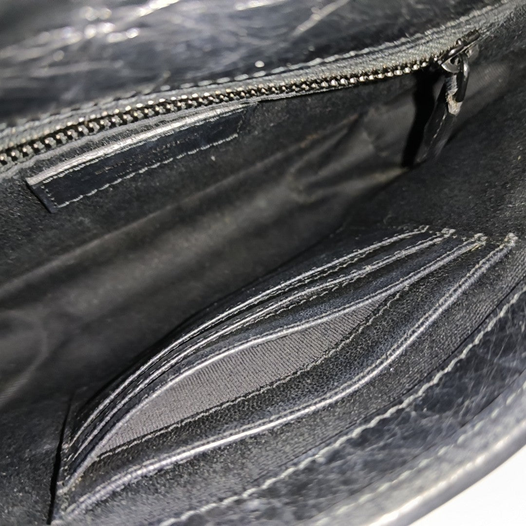 NIKI Mini Chevron Calfskin Black