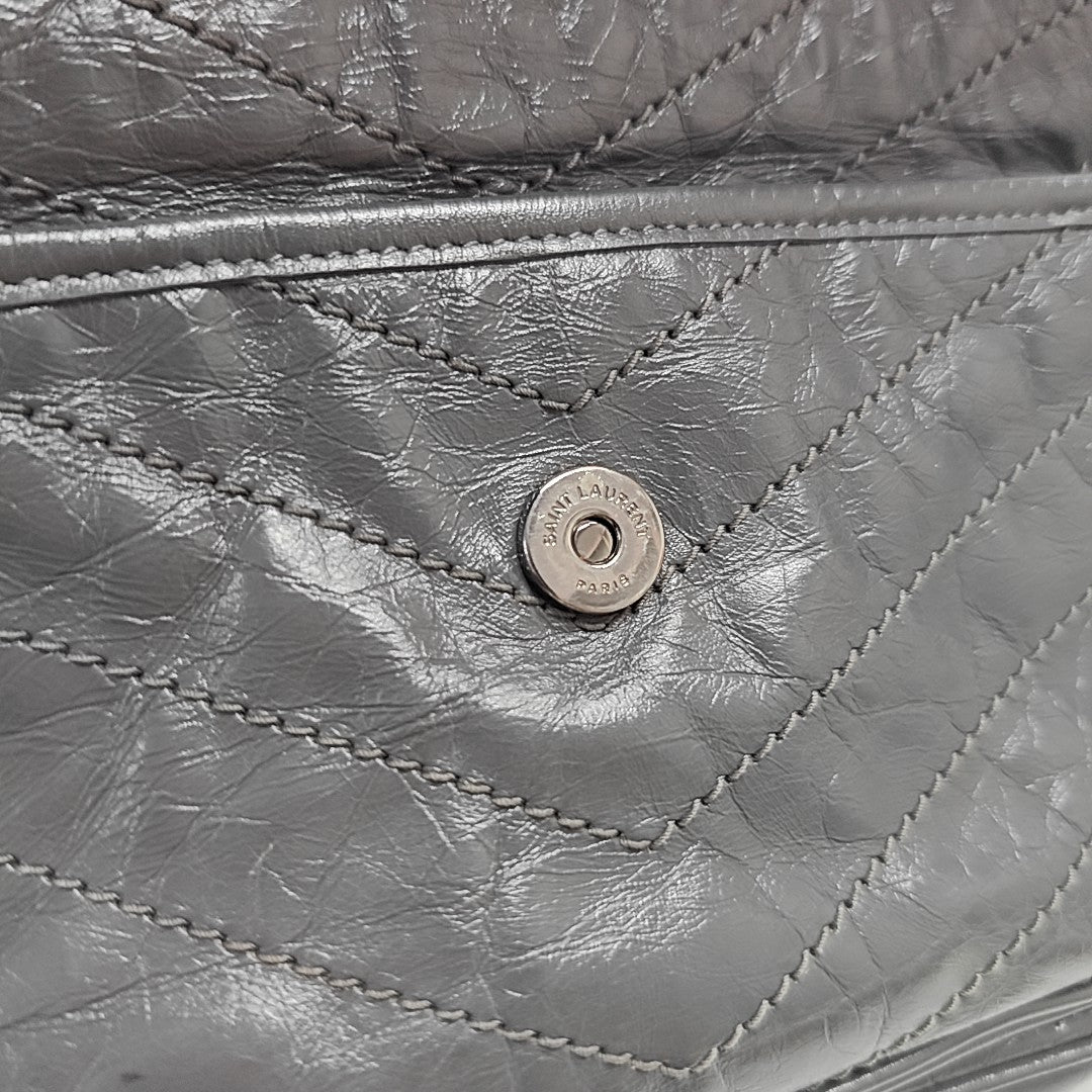 NIKI Medium Chevron Calfskin Gray