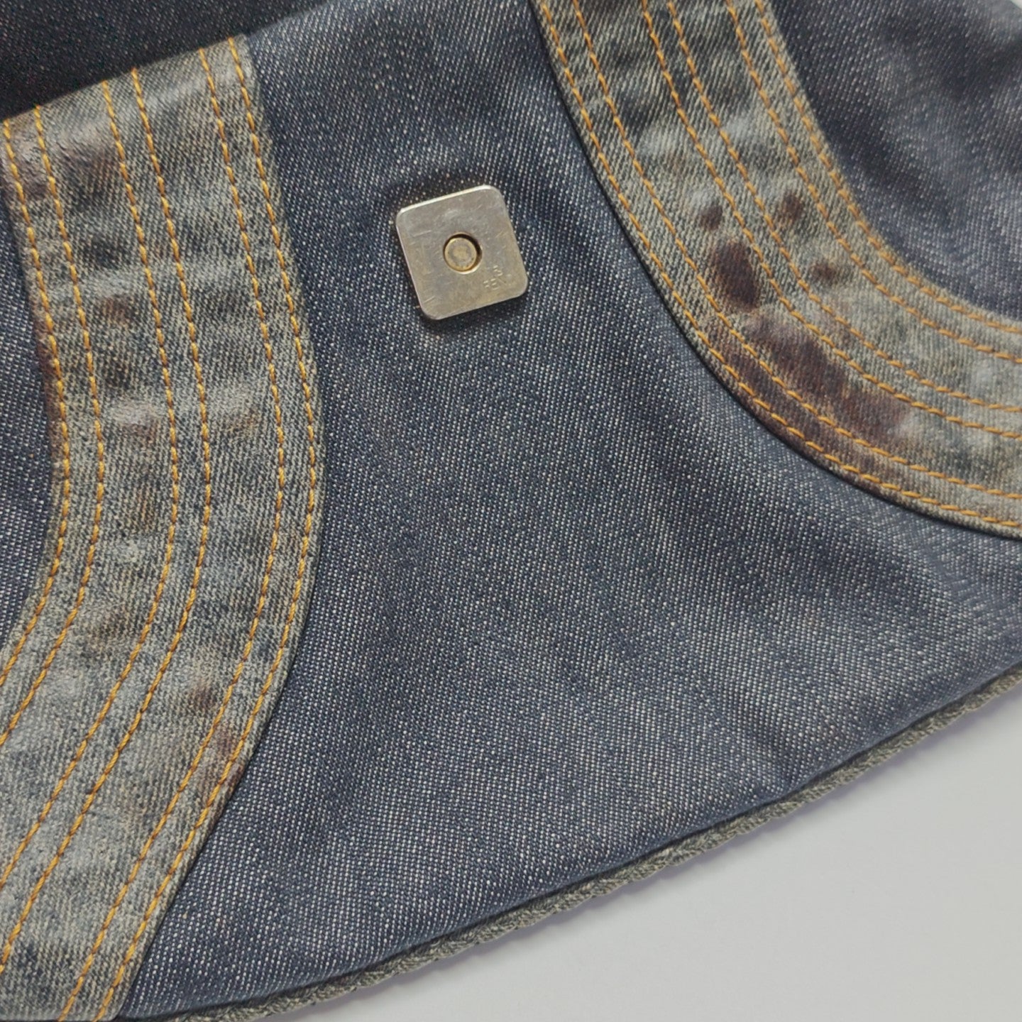 Denim Top Handle Bag Blue