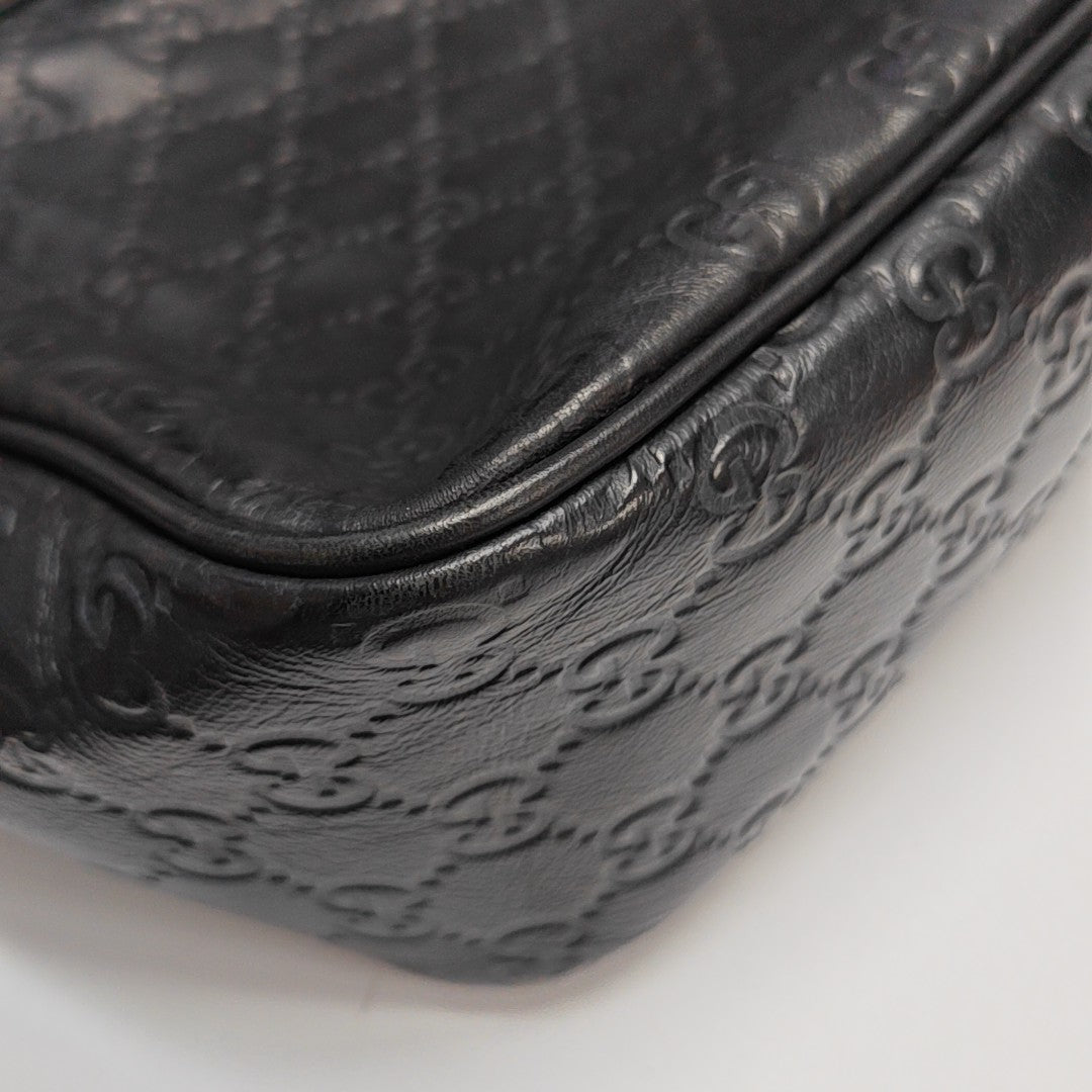 Monogram Calfskin Shoulder Bag Black
