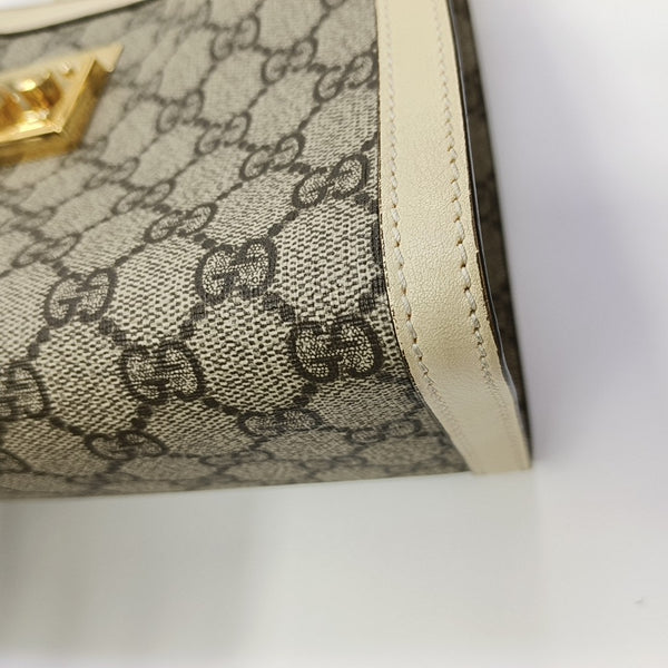 Padlock Small Monogram Coated Canvas Beige