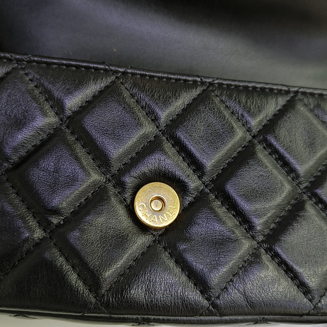 23K Quilted Calfskin Black