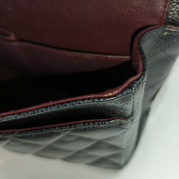 CLASSIC FLAP Medium Quilted Grained Calfskin Black