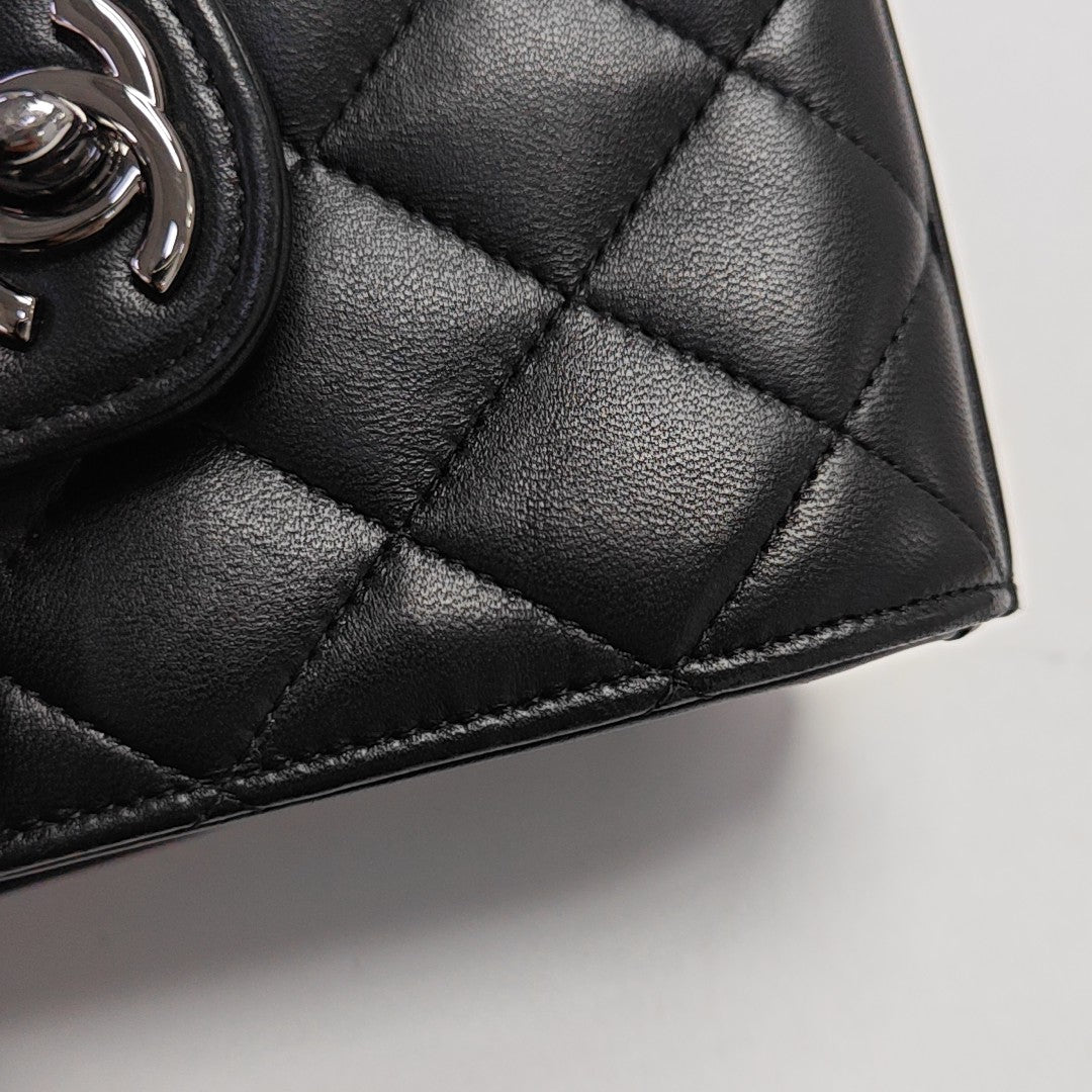 Quilted Lambskin Shoulder Bag Black