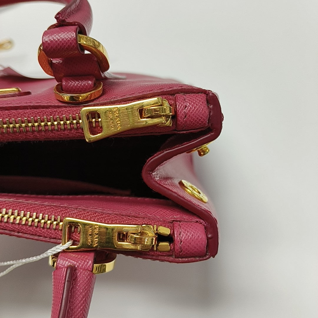 Galleria Super Mini Saffiano Calfskin Red