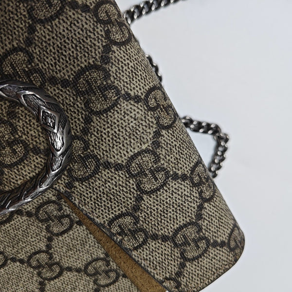 Dionysus Super Mini Monogram Coated Canvas Beige