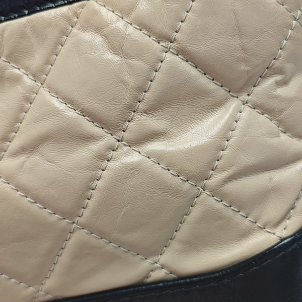 GABRIELLE Small Quilted Calfskin Beige
