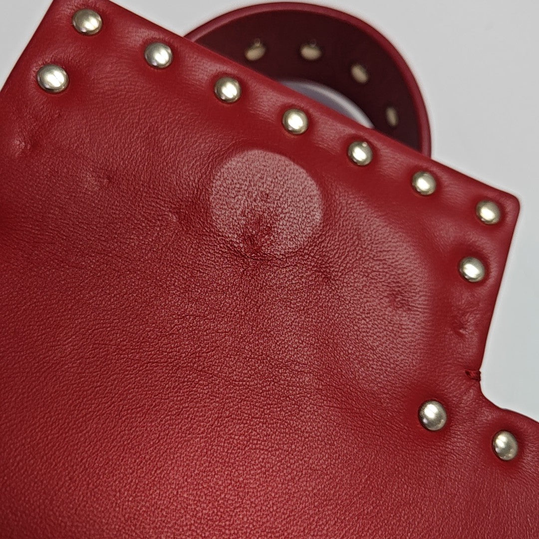 Rockstud Calfskin Red