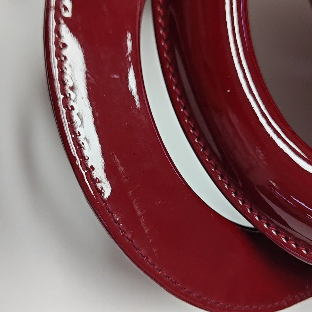 Lady Dior Mini Cannage Patent Leather Red