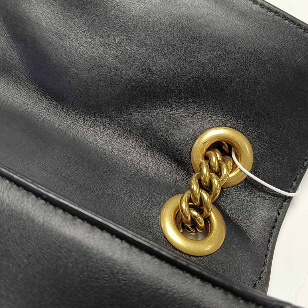 GG Marmont Small Quilted Calfskin Black