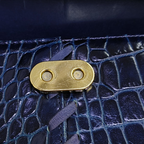 Calfskin Top Handle Bag Blue