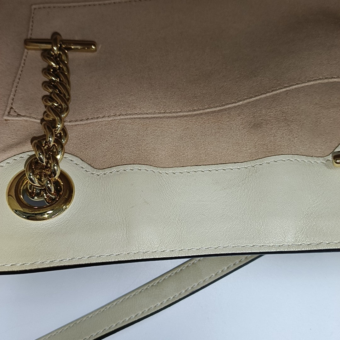 Padlock Small Monogram Coated Canvas Beige