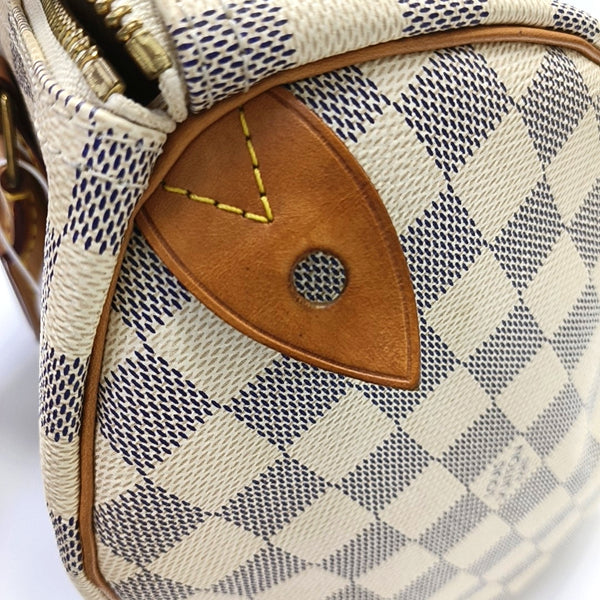 SPEEDY 30 Damier Azur Coated Canvas White
