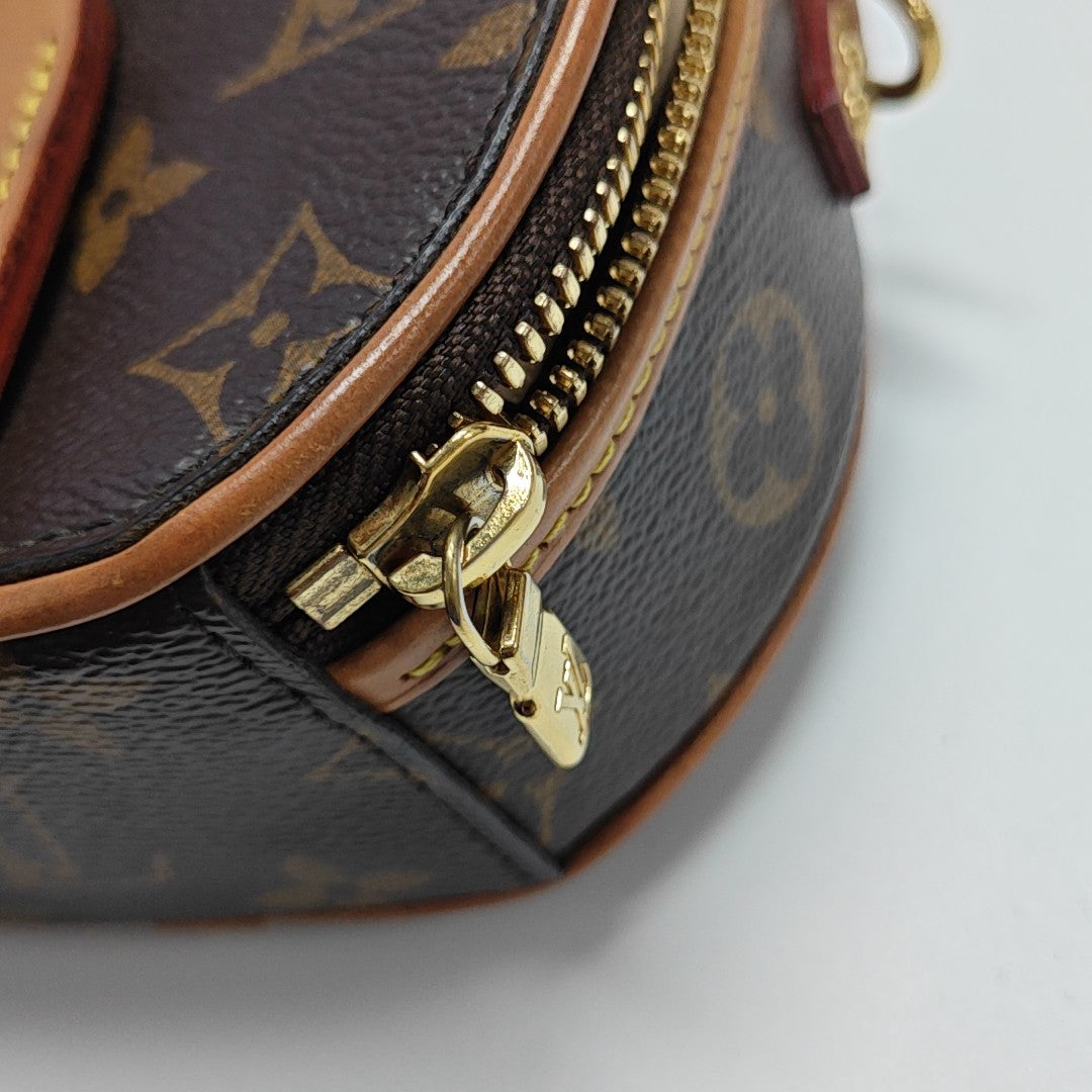 BOITE CHAPEAU Mini Monogram Coated Canvas Brown