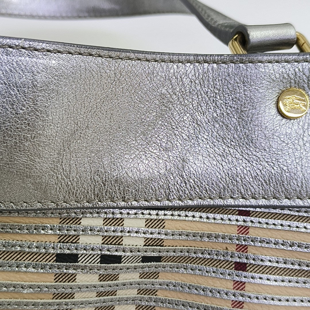 Coated Canvas Tote Bag Silver