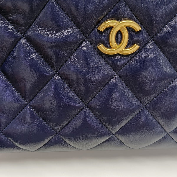 Quilted Calfskin Shoulder Bag Blue