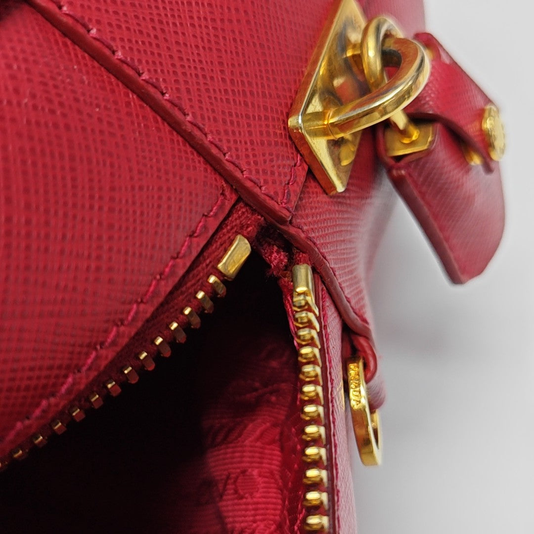 Saffiano Calfskin Shoulder Bag Red