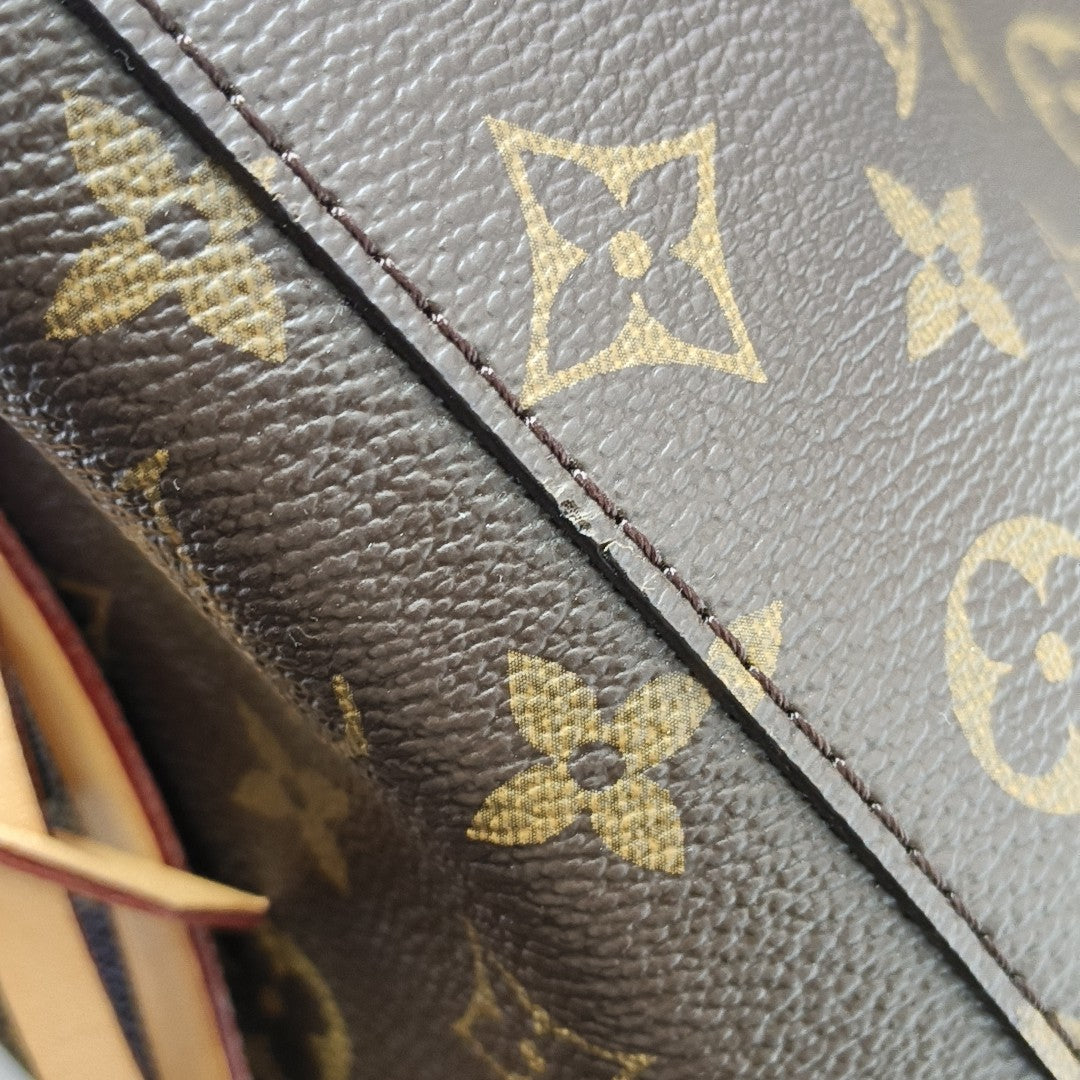 MONTAIGNE MM Monogram Coated Canvas Brown