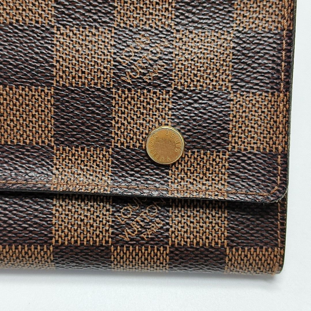 GRAPHITE LONG Damier Ebene Coated Canvas Brown Wallet