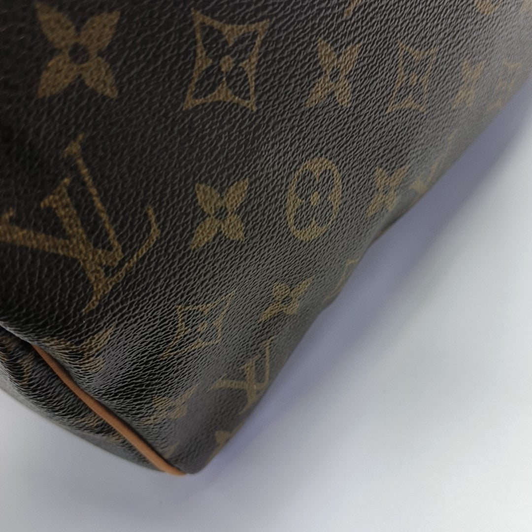 SPEEDY 30 Monogram Coated Canvas Brown