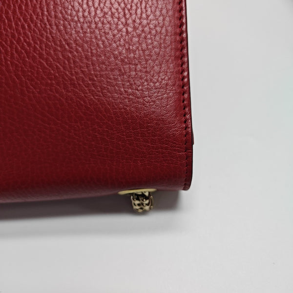 Interlocking G Small Calfskin Red