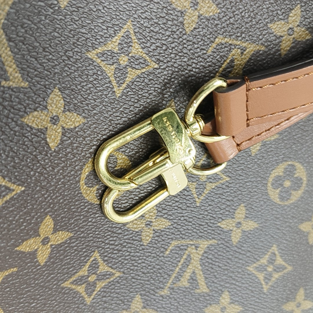 LOOP HOBO Monogram Coated Canvas Brown