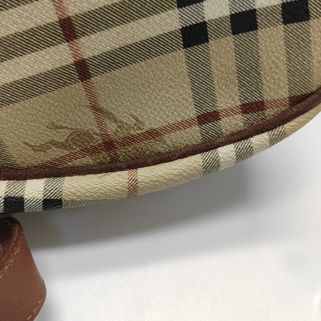 Coated Canvas Shoulder Bag Beige