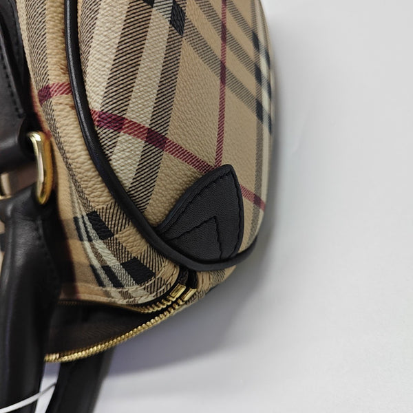Coated Canvas Top Handle Bag Beige