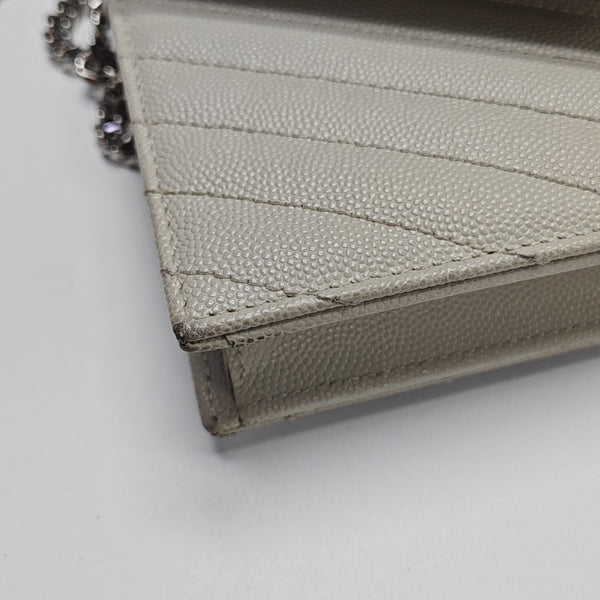 MONOGRAM WOC Chevron Calfskin White