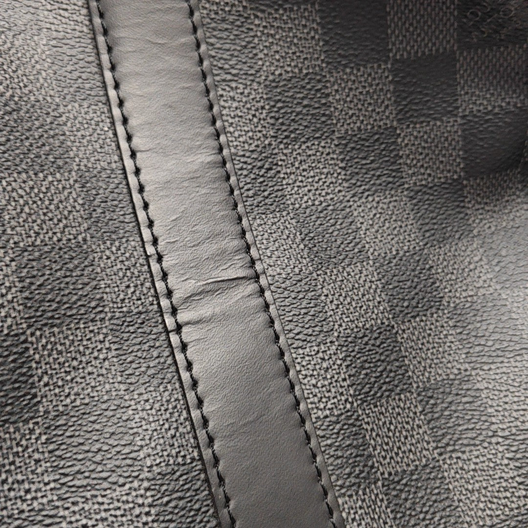 KEEPALL 45 Damier Graphite Coated Canvas Gray