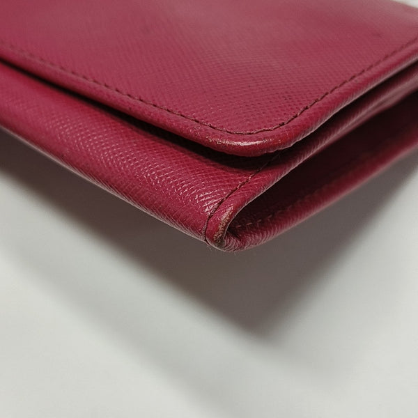 Fold Wallet Saffiano Calfskin Red Wallet