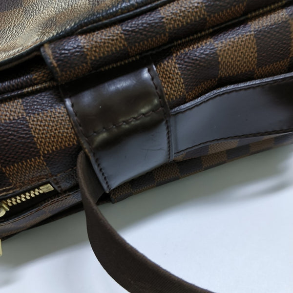 NAVIGLIO Damier Ebene Coated Canvas Brown