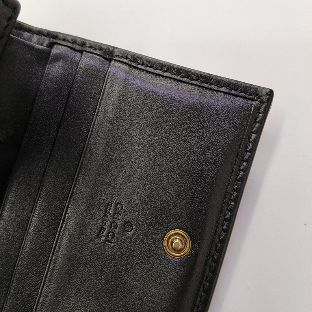 GG Marmont Mini Quilted Calfskin Black Wallet