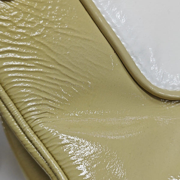Patent Leather Top Handle Bag Yellow