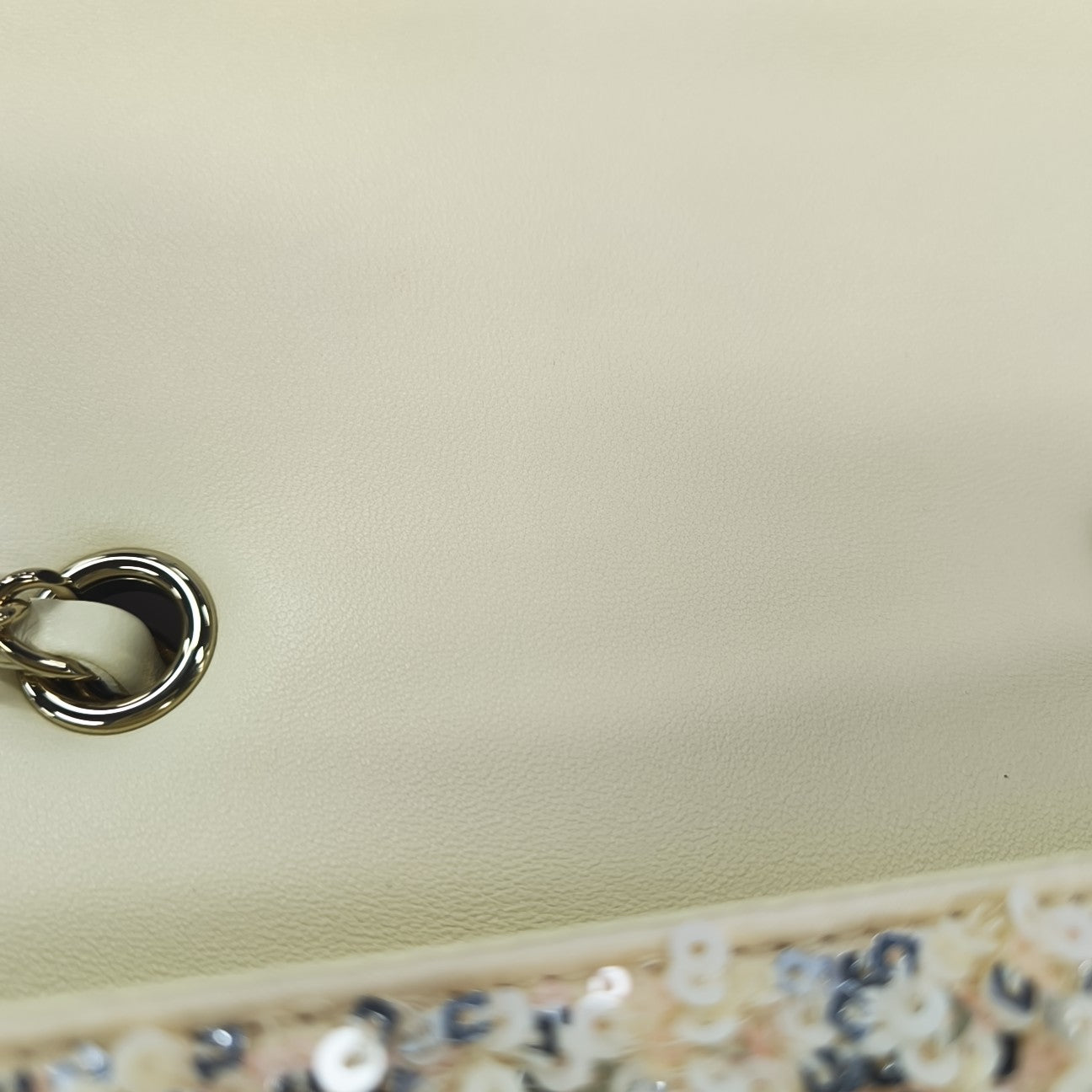 Sequins Shoulder Bag Beige
