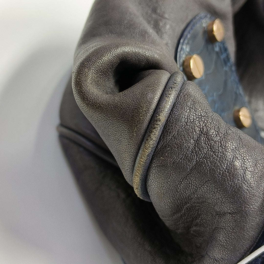 Calfskin Top Handle Bag Brown