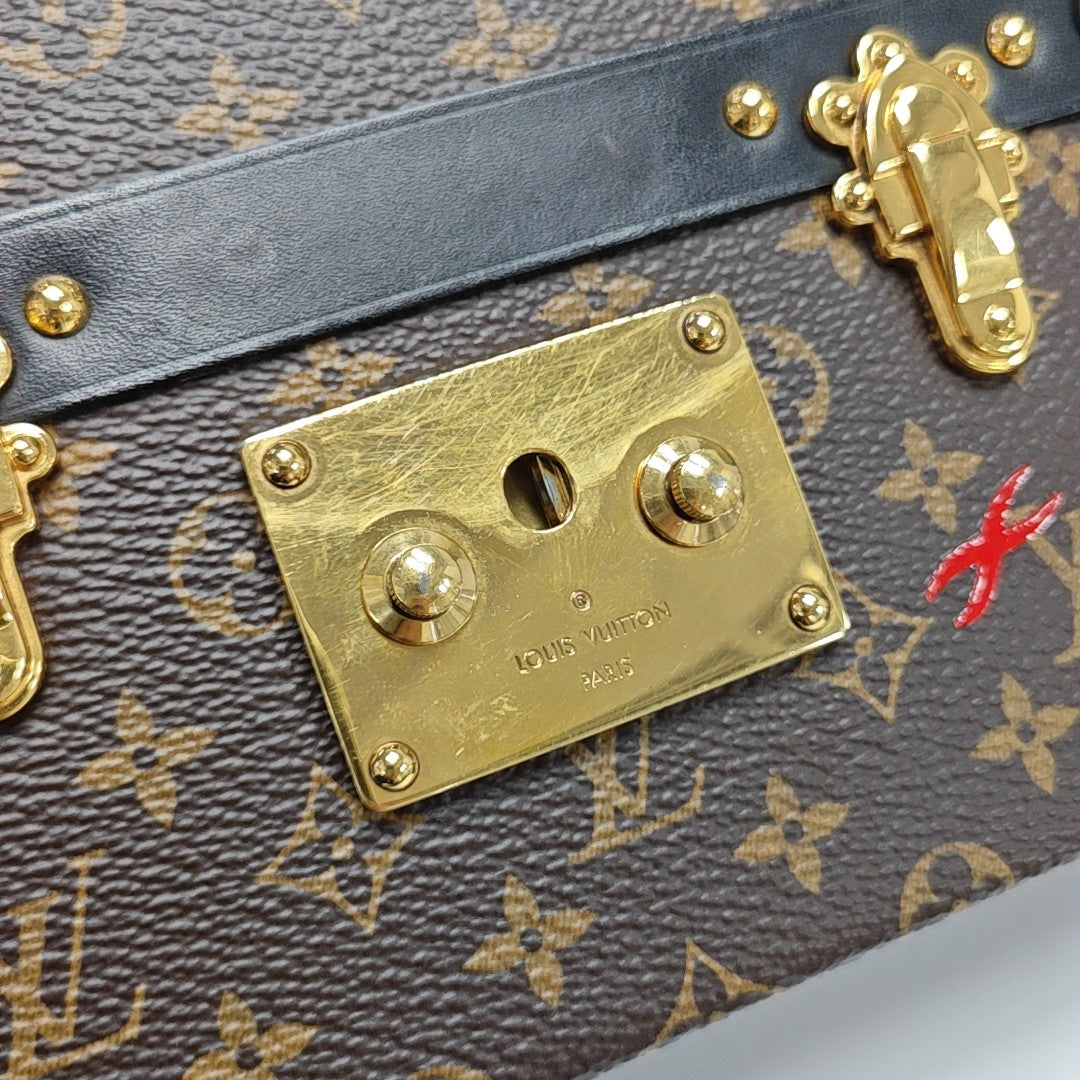 PETITE MALLE Monogram Coated Canvas Brown