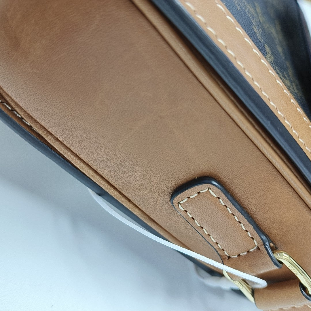 TRIOMPHE Small Coated Canvas Brown
