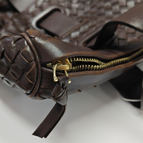Calfskin Top Handle Bag Brown