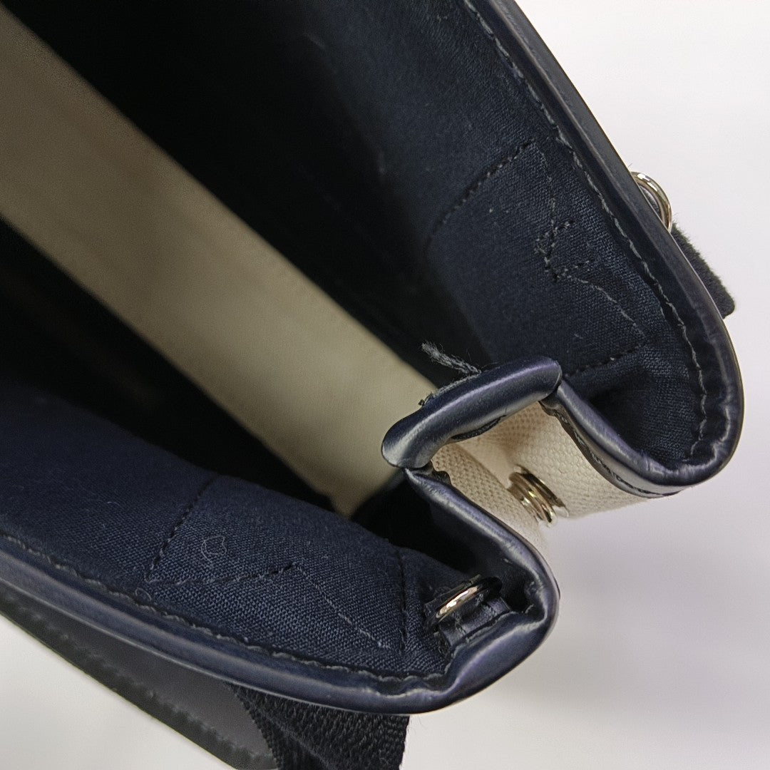 Navy Mini Canvas White